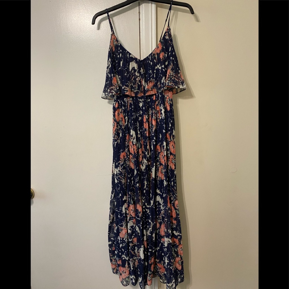 McGINN Anthropologie floral pleated maxi dress 36